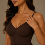 Body gainant dos nu femme chocolat vue de dos short invisible - BODY PARIS