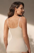 Débardeur sculptant gainant femme nude vu de dos col rond - BODY PARIS